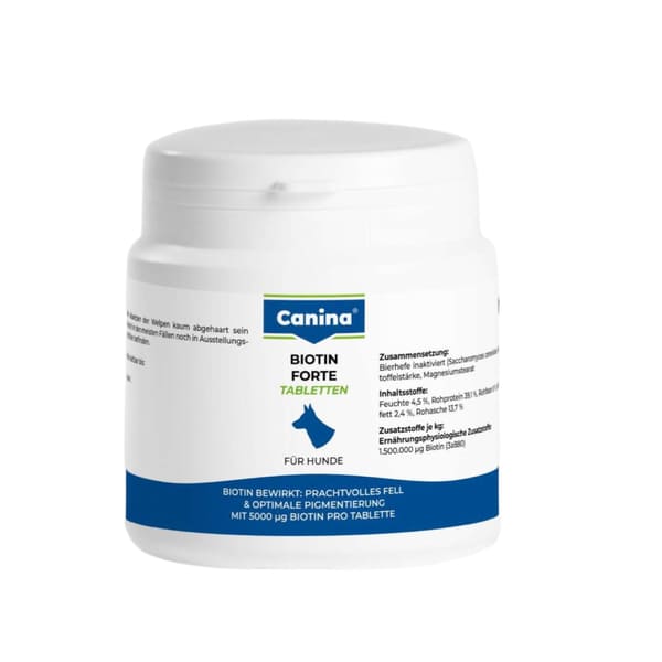 Canina Biotin Forte Tabs biotīna tabletes ādai un apmatojumam suņiem 100 g N30